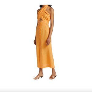 NANUSHKA Soffio linen midi dress